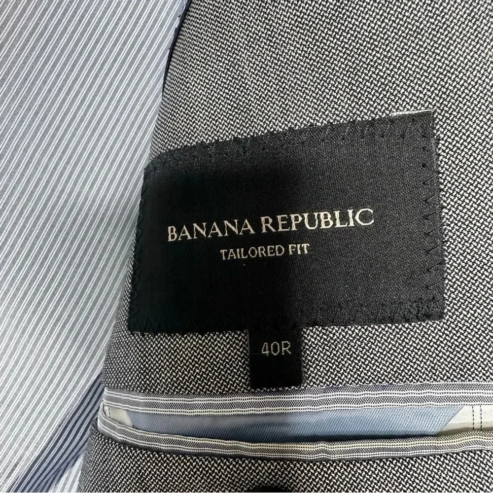 Banana Republic Gray Tailored Fit Wool Blazer Size 40R